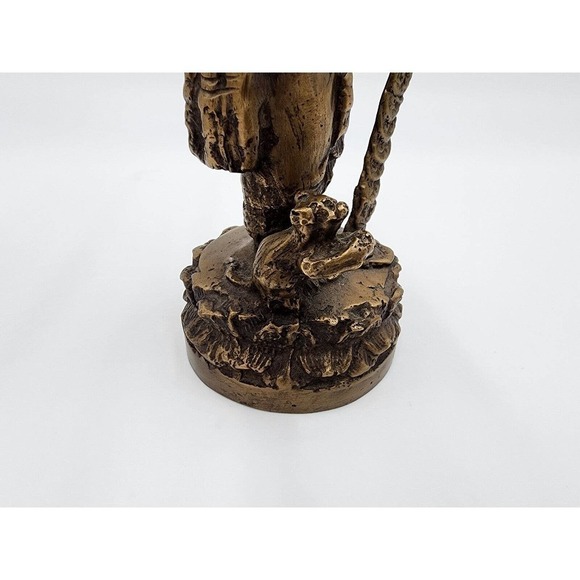 Lord Ganesha Brass 9" Exotic Art Statue Hindu Collectible Religion Symbolism - Picture 8 of 11